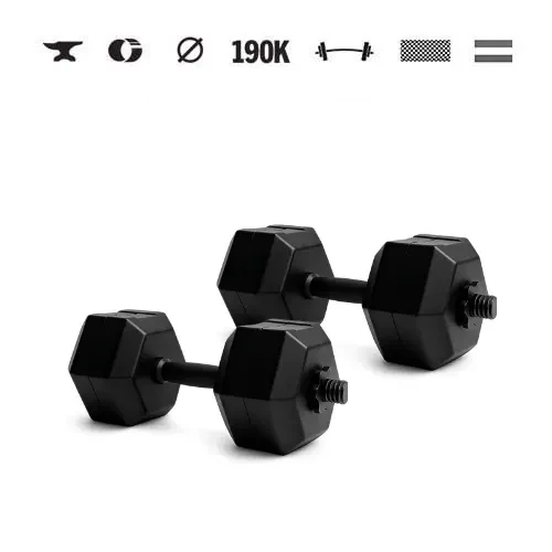 GazoFitness® Hexagonálne jednoručné činky 2 × 9,5 kg (spolu 19 kg)