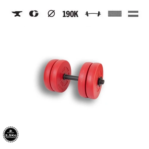 GazoFitness® Jednoručná činka 11,5 kg (1 ks), červená