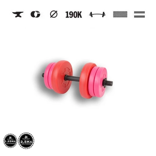 GazoFitness® Jednoručná činka 11,5 kg (1 ks), červená a ružová