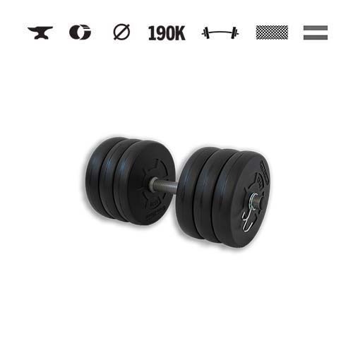 GazoFitness® Jednoručná činka 16 kg – kotúče 6 × 2,5 kg