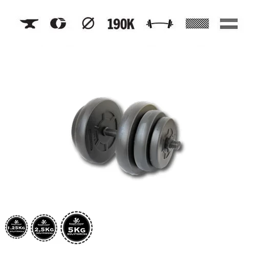 GazoFitness® Jednoručná činka 19 kg (1 ks) so závitovou tyčou