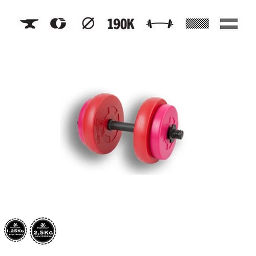 GazoFitness® Jednoručná činka 9 kg (1 ks), ružová