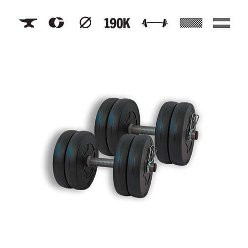 GazoFitness® Jednoručné činky 2 × 10,5 kg (spolu 21 kg)