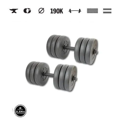 GazoFitness® Jednoručné činky 2 × 16,5 kg (spolu 33 kg) so závitovými tyčami – top akcia