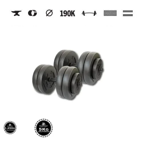 GazoFitness® Jednoručné činky 2 × 24 kg (spolu 48 kg) so závitovými tyčami