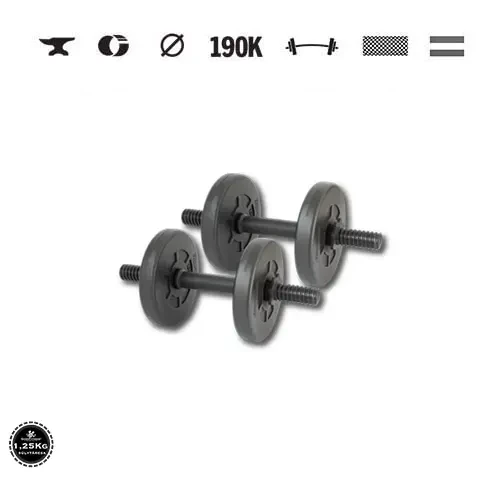 GazoFitness® Jednoručné činky 2 × 4 kg (spolu 8 kg) so závitovými tyčami
