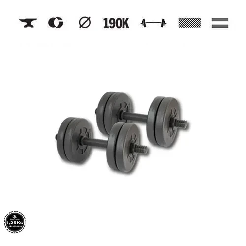 GazoFitness® Jednoručné činky 2 × 6 kg (spolu 12 kg) so závitovými tyčami