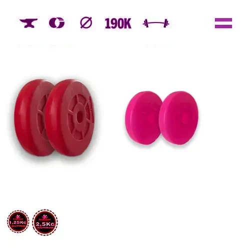 GazoFitness® Kotúče 2 × 1,25 kg + 2 × 2,5 kg (spolu 7,5 kg), červené a ružové
