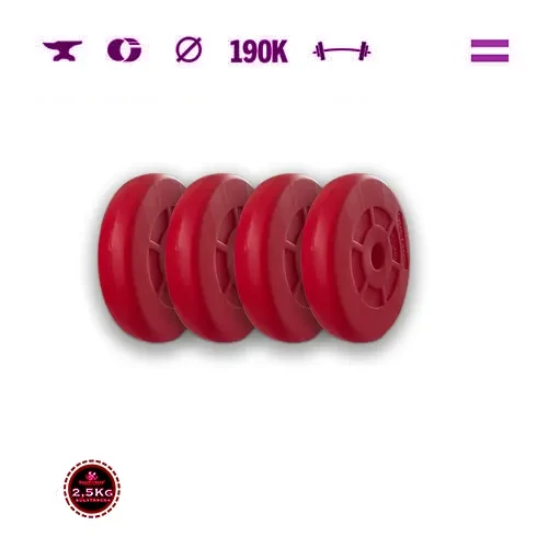 GazoFitness® Kotúče 4 × 2,5 kg (spolu 10 kg), červené