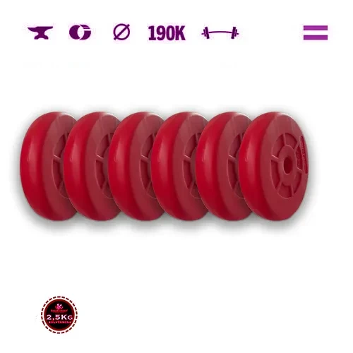 GazoFitness® Kotúče 6 × 2,5 kg (spolu 15 kg), červené