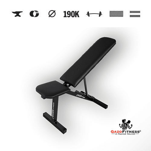 GazoFitness® Mobilný stojan + sklopná lavica + obojručná činka (spolu 37 kg) – 3. obrázok