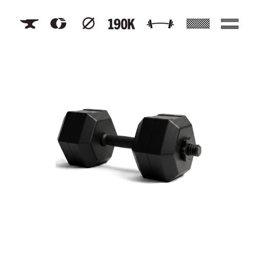 GazoFitness® Nastaviteľná hexagonálna jednoručná činka 9,5 kg (1 ks)