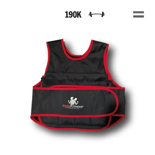 GazoFitness® Nastaviteľná záťažová vesta 15 kg, červená