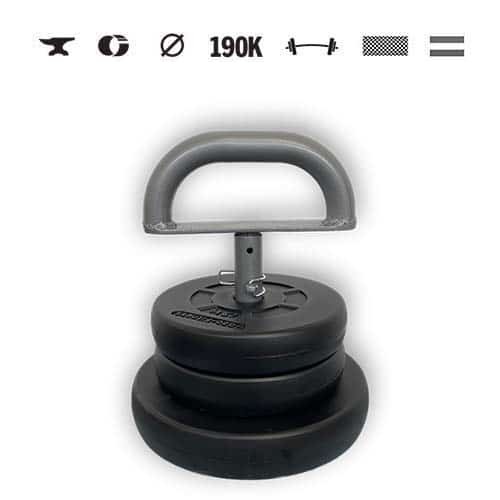 GazoFitness® Nastaviteľný kettlebell 11,5 kg (kotúče 2,5 kg + 5 kg)