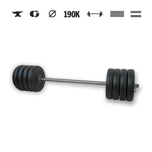GazoFitness® Obojručná činka 45 kg s tyčou 150 cm