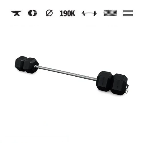 GazoFitness® Obojručná činka s hexagonálnymi kotúčmi 18 kg