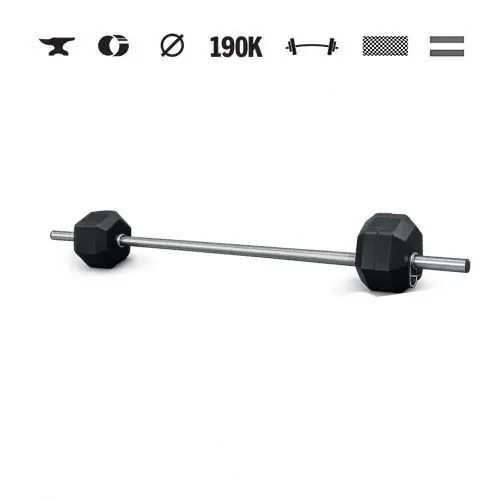 GazoFitness® Obojručná činka s hexagonálnymi kotúčmi 14 kg