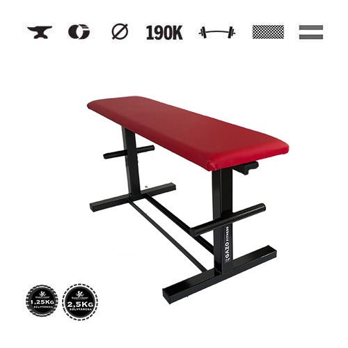 GazoFitness® Pevná lavica s držiakom kotúčov a jednoručiek (záťaž spolu 32 kg) – 2. obrázok