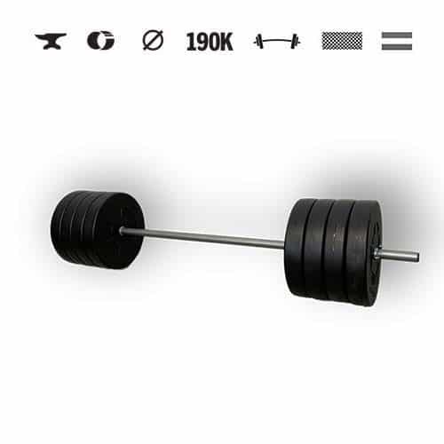 GazoFitness® Stojan + lavica + obojručná činka 85 kg – 4. obrázok
