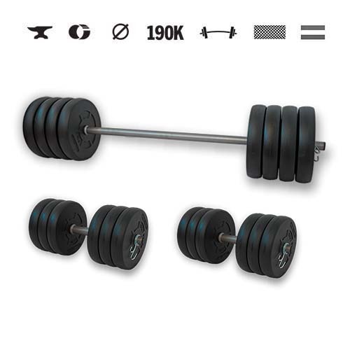 GazoFitness® Súprava činiek Hardcore 74 kg