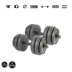 GazoFitness® Súprava činiek Hardcore s EZ tyčou 66,5 kg so závitovými tyčami – 5. obrázok
