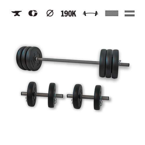 GazoFitness® Súprava činiek Hardcore (spolu 45 kg)
