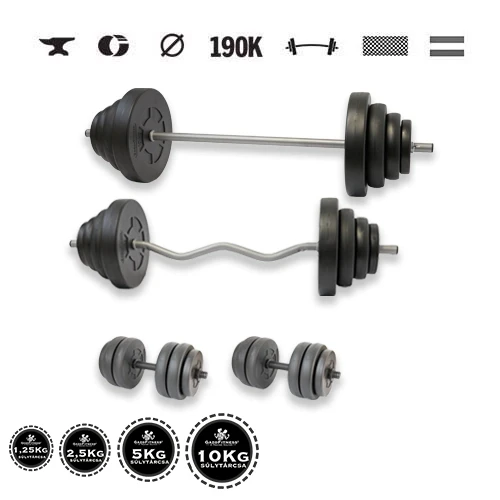 GazoFitness® Súprava činiek Hardcore Super 106 kg so závitovými tyčami
