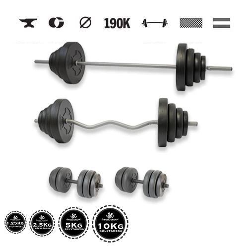 GazoFitness® Súprava činiek Hardcore Super 108 kg so závitovými tyčami