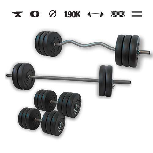 GazoFitness® Súprava činiek Hardcore Super 87 kg