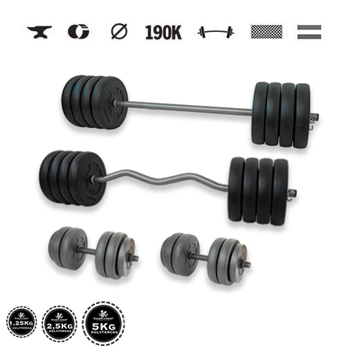 GazoFitness® Súprava činiek Super 112 kg so závitovými tyčami