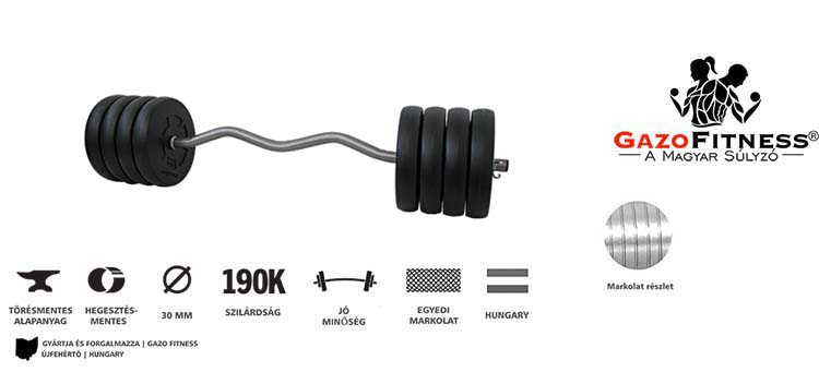 GazoFitness® Súprava činiek Super 112 kg so závitovými tyčami – 5. obrázok