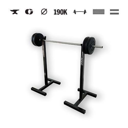GazoFitness® Súprava Hardcore: mobilný stojan + obojručná činka 23 kg
